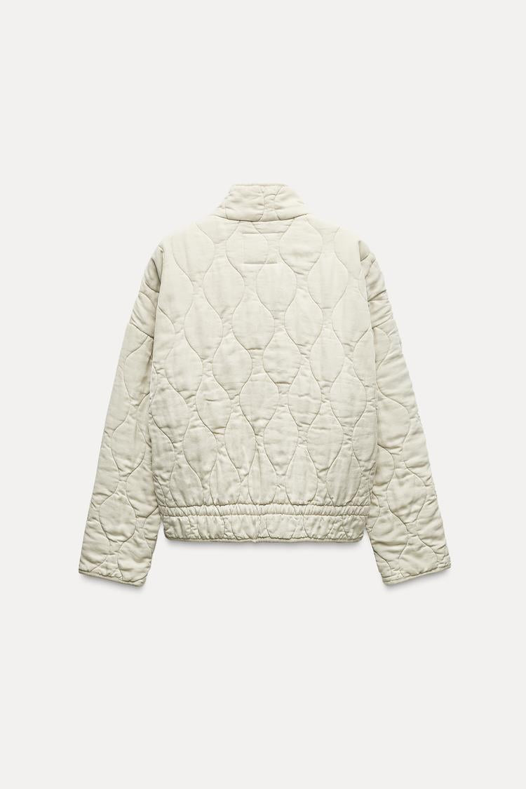Soft Elegance - Quilted Bomber Jacket