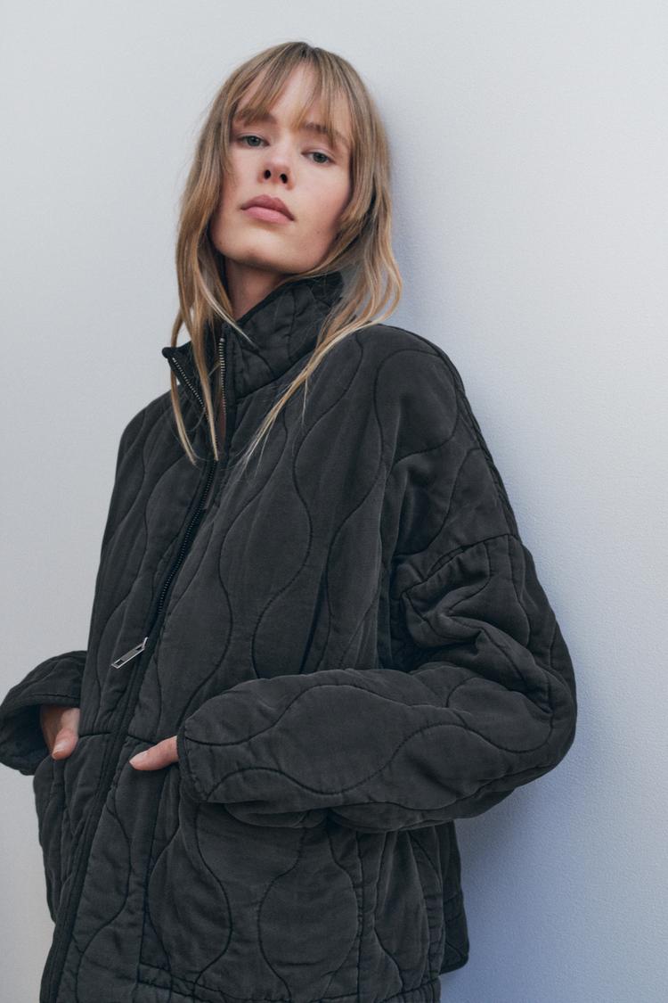 Soft Elegance - Quilted Bomber Jacket