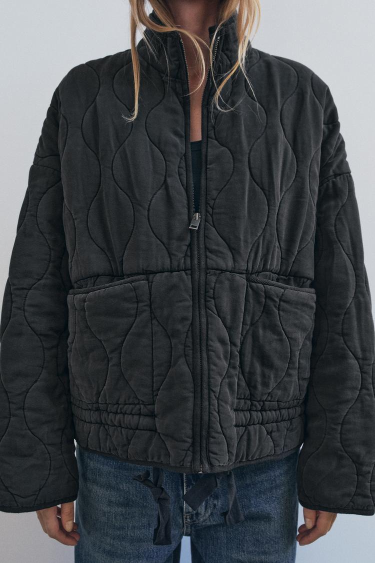 Soft Elegance - Quilted Bomber Jacket