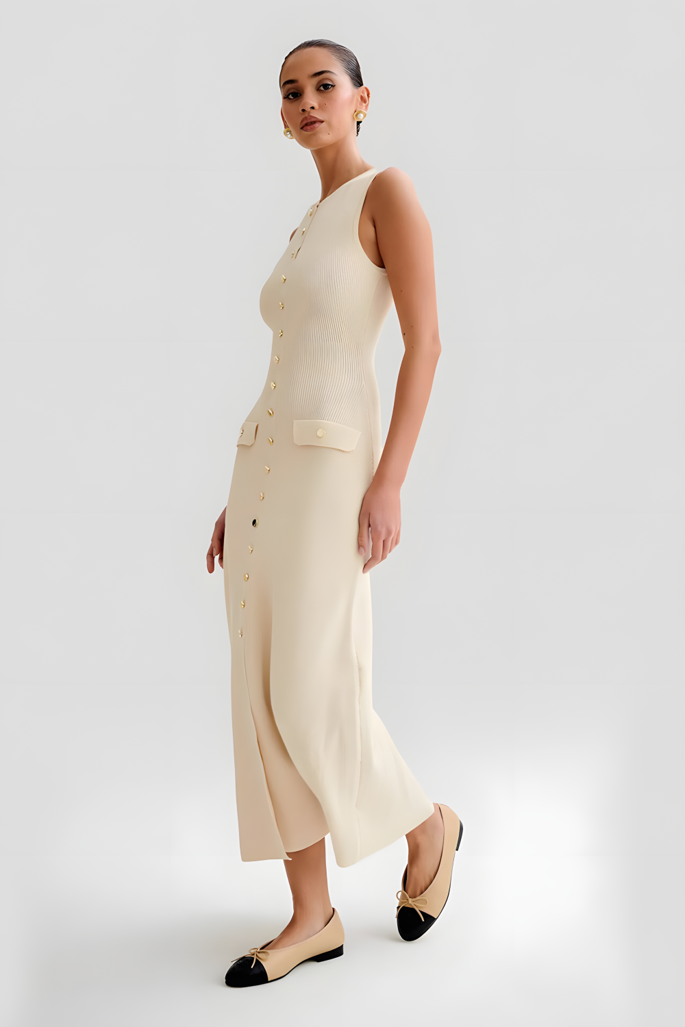 Adriana | Buttoned Midi Dress
