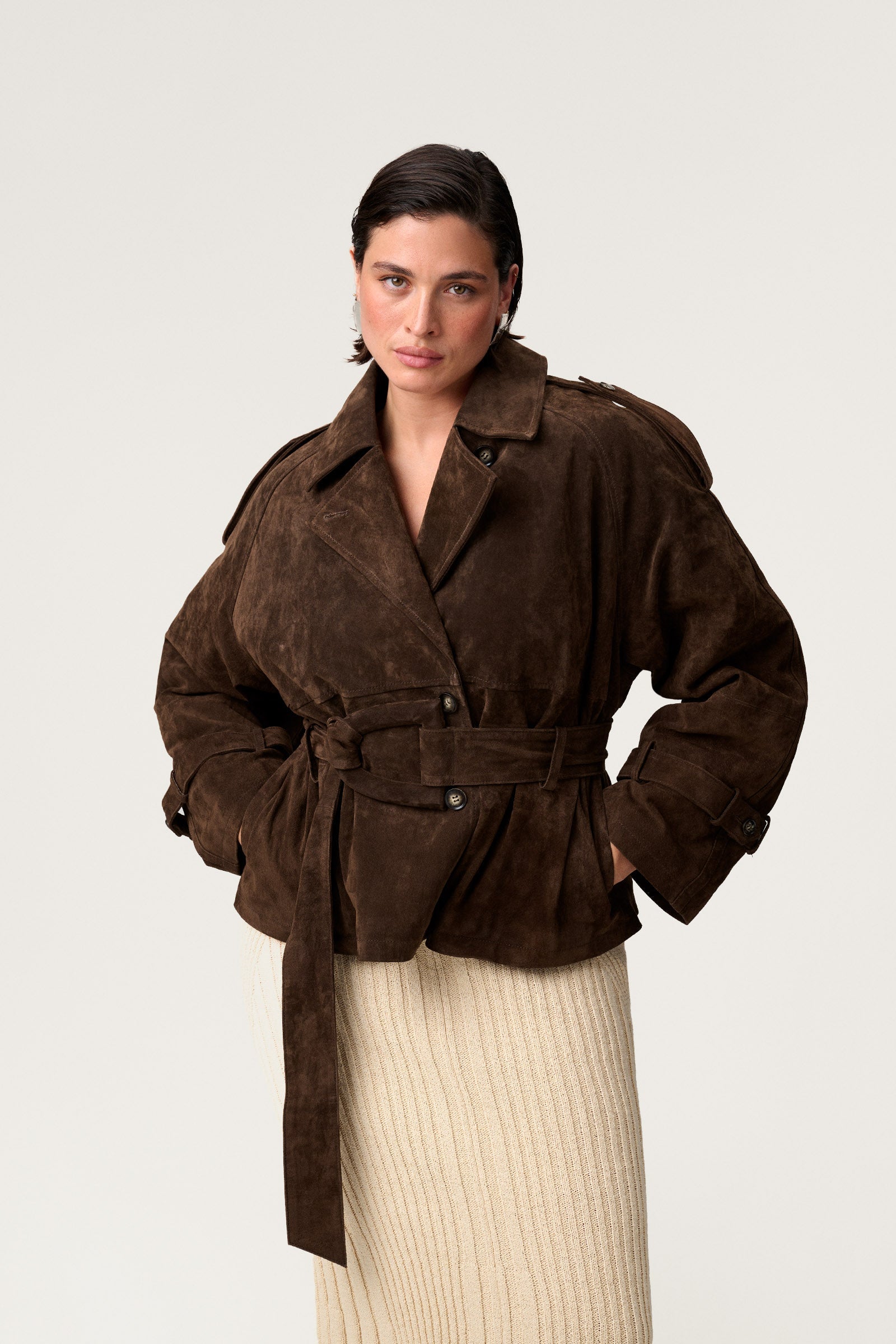 Annabel | Belted Suede Jacket