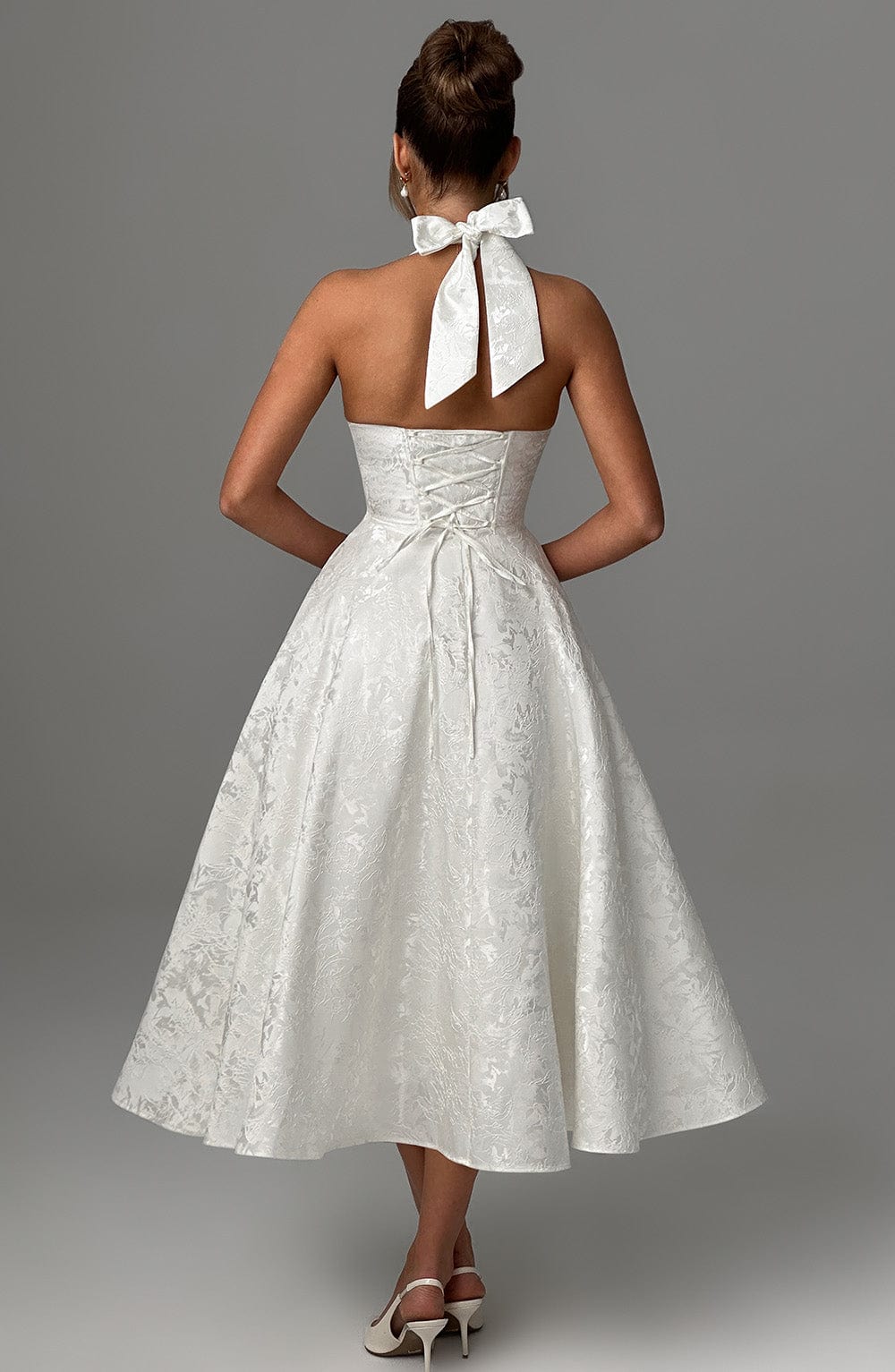 Iris Midi Dress with Open Back