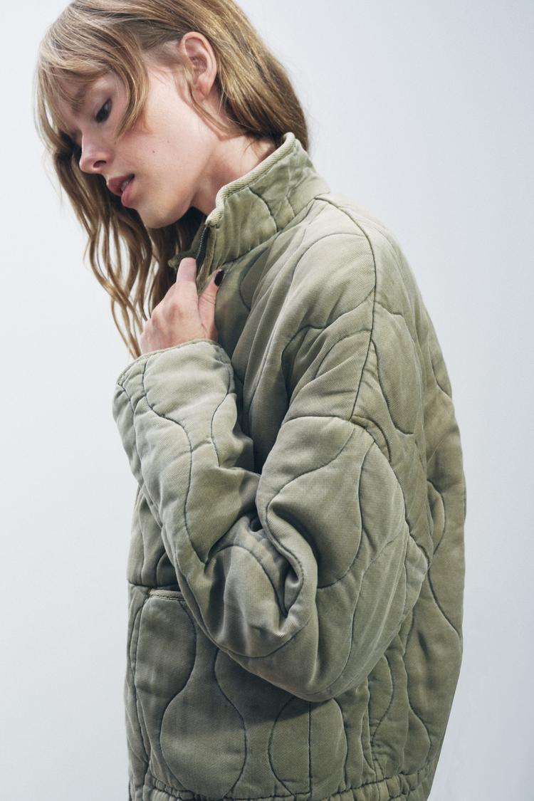 Soft Elegance - Quilted Bomber Jacket