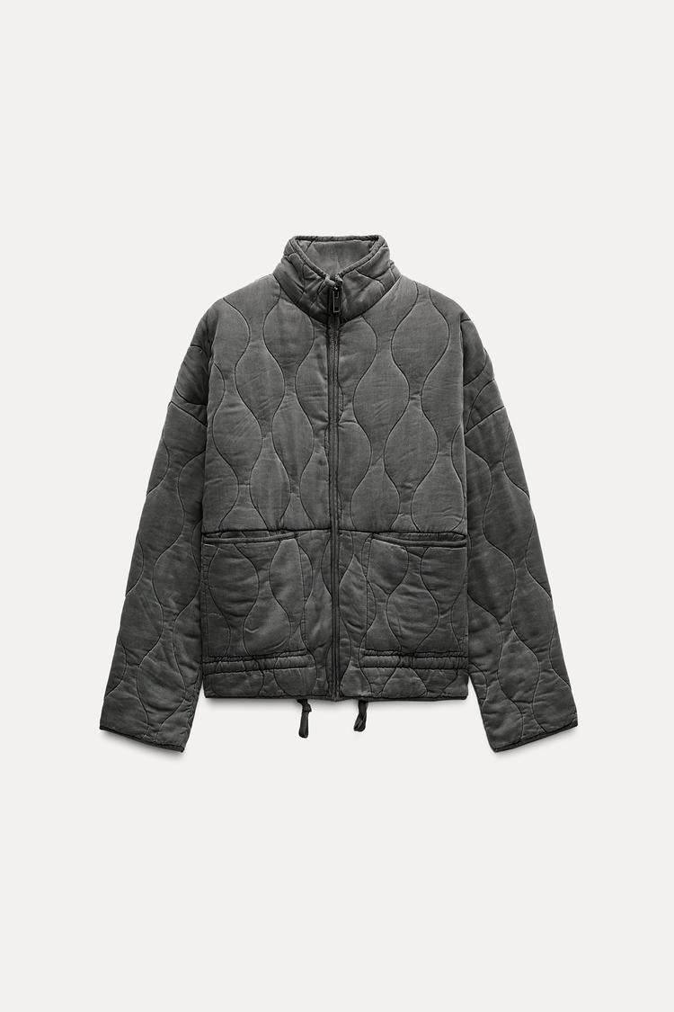 Soft Elegance - Quilted Bomber Jacket