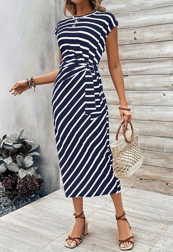 Striped Dress with Knot