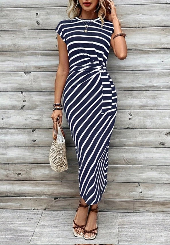 Striped Dress with Knot