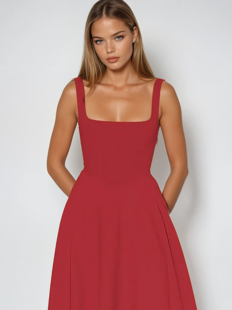Scarlet Grace Dress – Timeless Elegance