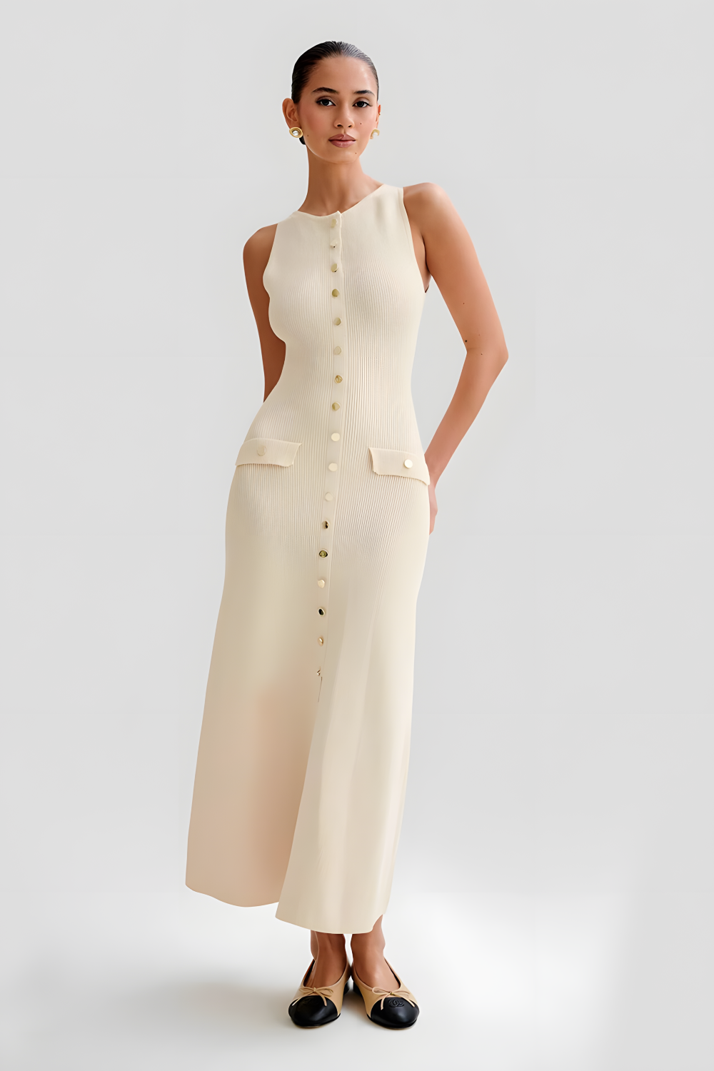 Adriana | Buttoned Midi Dress